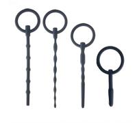 4pcs Men’s Silicone Urethral Sounds Set - Soft Flexible Hollow Catheter Plug with Safe Ring, Penis Plug Dilator, Smooth Touch Urethral Stimulation Adult Toy