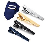 4Pcs Men Tie Clip Copper Fashionable Elegant Slick Finish 4 Colors Male Tie Neck Clamp Set Ideal for Wedding Parties Appropriate Shirt and Tie Selection for Stylish Look