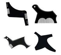 4PCS Men's Beard Shaping Tool Comb Perfect line up & Edging For Men's Jaw Cheek/Neck Line For Goatee Mustache Sideburns Jaw Cheek/Neck Line Symmetric/Curve/Step Cut Clear/Black