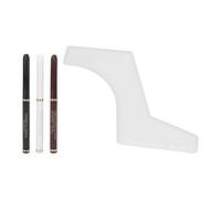 4pcs Men's Beard Styling Pencil Kit, Waterproof Long Lasting Beard Filling Pen Mustache Sideburns Guide Kit include 3 x Beard Pencil and 1 x Guide Template