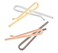 4pcs Men's Solid Copper Tie Clip for Skinny Ties and Dress Shirts | Modern Minimalist Polished Finish, Keeps Ties Aligned, for Office Professionals and Formal Events