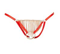 4Pcs Mens Thong Underwear with Contour Pouch Cutout Comfort Bulge Enhancement Jockstrap Thongs and G-Strings for Men Chain G String Breathable Stretch Bikini Lingerie Underwear Thong Red