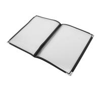 4pcs Menu Presentation Folder 4 Page 8 View Black Ring Binder | Reinforced PVC Cover, Protectors, Metal Mechanism, Fits Standard A4 Prints, for Bistros, Bars and Cashiers