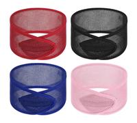 4Pcs Mesh Hair Wraps, 4 Colors Thicker Soft Head Wraps for Black Women, Adjustable Stretchable Wrap Cap for Women Long Short Hair, Non-slip Washable Mesh Hairs Wrap for Makeup Washing Sleeping Spa