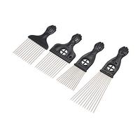 4PCS Metal Afro Comb Set for Curly Hair - Styling Grooming Tools with Wide Teeth Steel Needle Lightweight Design