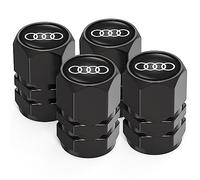 4Pcs Metal Car Tire Valve Stem Caps Fit Audi A1 A3 RS3 A4 A5 A6 A7 RS7 A8 Q3 Q5 Q7 R8 S Series, Car Tire Air Caps Cover, Anti-corrosion Premium Alloy Leak-Proof Car Tire Accessories, Black