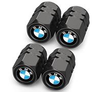 4Pcs Metal Car Tire Valve Stem Caps Fit BMW X1 X3 X7 X5 X6 1 3 5 6 Series Z4 7 M Series, Car Tire Air Caps Cover, Anti-corrosion Premium Alloy Leak-Proof Car Tire Accessories, Black