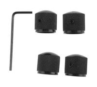 4Pcs Metal Dome Tone Guitar Volume Control Knobs For Electric Guitar Bass Guitar Accessories With Wrench Silver/Black Guitar Parts(Black)