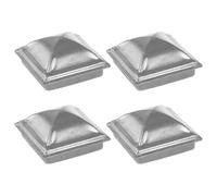 4pcs Metal Fence Post Caps for Railings, Silver Iron Cover Caps | Simple Decorative Finish for Yard and Driveway Fencing, Smooth Edges, Wall and Gate Frame Use