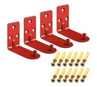 4pcs Metal Fire Extinguisher Brackets Red Wall Mount Hooks