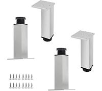 4pcs Metal Furniture Legs, Height Adjustable Heavy Duty Support Furniture Legs, 15cm, 18cm Sofa feet, Replaceable Table feet for cabinets, Desks, Dresser,Silver-8cm(3.1in)