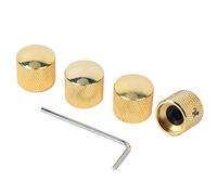 4Pcs Metal Guitar Bass Knob - Dome Guitar Speed Control Knobs with Allen Keys Screws Set for Electric Guitar Bass - Guitar Bass Knob Replacement Parts, Easy to Install