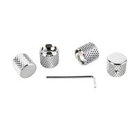 4Pcs Metal Guitar Knob Set, Flat Top Dome Volume Tone Control Knobs with Wrench, Vintage - Style Musical Instrument Accessory for Electric Guitar (GD139A Nickel)