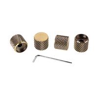 4Pcs Metal Guitar Knob Set, Flat Top Dome Volume Tone Control Knobs with Wrench, Vintage - Style Musical Instrument Accessory for Electric Guitar (GD139D Bronze)