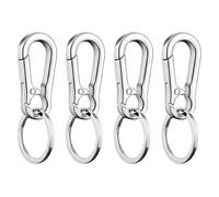 4PCS Metal Keyring Carabiner Durable Carabiner Keyring With Key Ring Hoop And Metal Clips, Practical Key Chain For Men For Keys, Bags, Crafts And Everyday Use