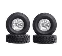 4Pcs Metal Locking Wheel Rims And Strong Tires Suitable For 1/16 Scale Remote Control Crawlers And Trucks Remote Control Car Metal Alloy And Tires