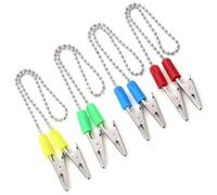4pcs Metal Napkins Holder with Silver Chain Durability Rustless Steel Clip for Restaurant Home Use Colorful Accessories Healthcare Industry Scarf Clip
