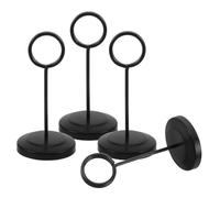 4pcs Metal Note Clip Holder with Weighted Round Base 4 Inch Tall | Minimalist Elegant Design, Prevents Slipping and Tipping, for Event Planners and Retail Clerks