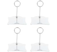 4pcs Metal Price Tag Holder Clip Stable Non Slip Base | Horizontal Sign Clamp, Rust Resistant Metal Build, for Place Cards, Reminders, Bakery Counters and Office Use
