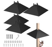 4Pcs Metal Squirrel Baffle for 4x4 Post, 17 Inch Squirrel Proof Baffles for Bird Feeder Poles, Outdoor Squirrel Guard for Wooden Pole to Deter Squirrels and Raccoons from Bird Houses