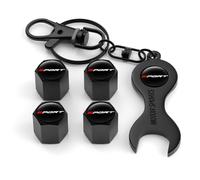 4Pcs Metal Tyre Valve Caps for BYD Atto 3 Act 3 Tang F3 E6 Dmi Yuan Song plus EV, Aluminium Alloy Dust Covers, Leak-Proof Wheel Stem Caps,Black-Type D