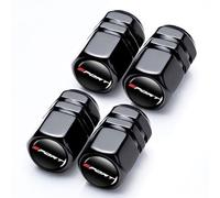 4Pcs Metal Tyre Valve Caps for Honda Odyssey City VTEC Accord Civic Vision CRV Stream Crosstour FIT Jazz RR, Aluminium Alloy Dust Covers, Leak-Proof Wheel Stem Caps,Black-Type A