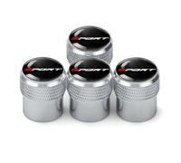 4Pcs Metal Tyre Valve Caps for VW caddy Jetta Atlas T-ROC CC, Aluminium Alloy Dust Covers, Leak-Proof Wheel Stem Caps,Silver-Type C