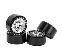 4pcs Metal Wheel Rim Upgrade Accessory, Compatible Replacement for RGT 86100 1/10 RC Car, Durable Precision - Fit Remote Control Wheel Rim with Secure Tire Lock (Silver R86083S)