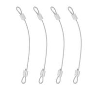 4pcs Metal Wire Cable with Loops for Ceiling Fan and Electric Fan Accessories, Silver Metal Material with Easy Installation and Enhanced Safety, Adjustable Design for Versatile