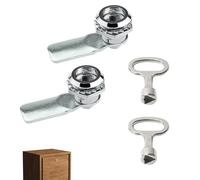 4PCS Meter Box Latch Kit Silver Gas Meter Box Lock Triangle Meter Cupboard Includes 2 Locks and 2 Keys Cabinet Locks Rounded Triangle for 3/4" Cylinder Length Fits on 3/8" Max Panel Thickness