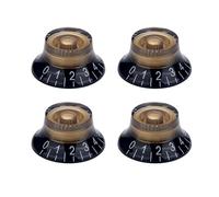 4pcs Metric Size Guitar Knobs Black with Gold Guitar Speed Dial Knobs Control Knob for Epi Les Paul/Import Guitar Bass w/Coarse 5.8mm Split Pots (Black Gold)
