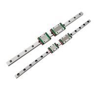 4Pcs MGN9C/MGN9H Linear Block +2Pcs Guide 80-380mm For 3D Printer CNC(MGN9Hx4,300mm x2)