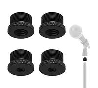 4Pcs Mic Stand Adapter 2Pcs 3/8 to 5/8 Microphone Adapter and 1/4 to 5/8 Mic Screw Adapter Alloy Tripod Screw Adapter Mic Stand Holder Connection Adapter for Microphone Stand Camera Monitor