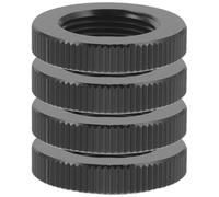 4pcs Mic Stand Locking Nut 5/8-27 Aluminum Alloy Black | Anti Slip Jam Design, Hexagonal Knurled Surface, for Recording and Live Streaming, Industry Standards