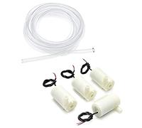 4Pcs Micro Submersible Mini Water Pump DC 3V 5V with 3 metres Clear Vinyl Tubing Set, Low Noise Brushless Motor Pump, New Water Pumps for Fish Tank Garden Plant