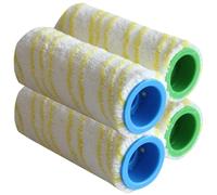 4PCS Microfibre Roller Brush Set, Rollers Brush Set for Kärcher FC3 FC5 FC7 FC3D,Vacuum Cleaner Roller Brush,Multi-Surface Roller Set, Yellow
