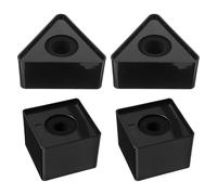4pcs Microphone Flag Station Triangle Square Abs Black | Handheld Interview Logo Marker, Stable Design for Recordings, Professional Branding Profile