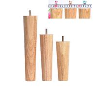4PCS Mid Century Wood Sofa Legs with M6/M8/M10 Screws Furniture Replacement Feet for DIY Sofa Bed Coffee Table Cupboard & Dressing Table Stylish Wood Finish