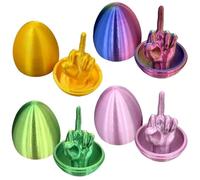 4Pcs Middle Finger Easter Eggs, Multi-color Unique Design, Funny 3D Middle Finger Eggs, Perfect for Adult Easter Baskets and Gifts for Adults, Rude Offensive Eggs
