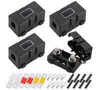 4Pcs Midi Fuse Holder, ANS Car Fuse Holders with 40A, 50A, 80A Amp Fuses and 8 Terminals, Car Mega Fuses Box for Cars, Trucks, Vehicles (Style A)