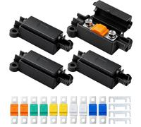 4PCS Midi Fuse Holders + 10Pcs 30/40/60/80/100Amp 32V Universal High Current Bolt-on Fuses Midi Fuse and Holder Set for Cars Trucks Caravans Marine Power Systems Construction Agricultural Machinery