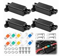 4Pcs Midi Fuse Holders with 10Pcs 30 40 60 80 100Amp Fuses 12V 24V for Cars | Car Fuse Holders and Midi Fuses Set Universal High Current For Trucks Caravans Buses Automotive Electrical Protection