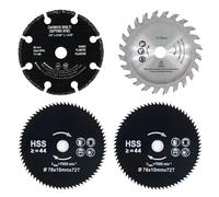 4Pcs Mini Angle Grinder Saw Blade Set, Carbide Tungsten Cutting Disc for Wood, Metal, Plastic, Composite Materials, Mini Table Saws, Scroll Saw, Coping Saws, High Speed Steel HSS Disc Cutter
