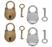 4pcs Mini Antique Bear Head Shaped Keyed Padlock with Key