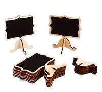 4Pcs Mini Blackboard Signs with 2 Liquid Chalks, Cute Standing Chalkboards, Small Wood Blackboard Sign for Memo, Wedding, Food Signs, Table Number, Party Event, and Messages (Rectangle)