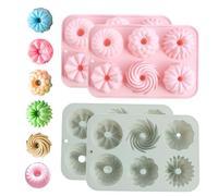 4Pcs Mini Cake Pan Silicone Fluted Tube Cake Pan Heat Resistant Silicone Baking Mold Non Stick Cupcake Mold 6 Cavity Baking Pan Reusable Baking Tray Practical Baking Cake Mold for Home Kitchen