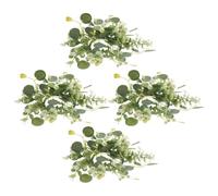4pcs Mini Candle Rings Wreaths with Artificial Eucalyptus for Spring