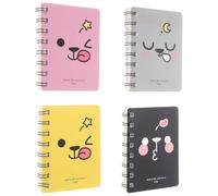 4pcs Mini Cartoon Notebook Diary Book for Small Notes and Sketch Ideas | Paper Pages, Colourful Animal Cover, Easy Page Turning, Office Journaling, Quick Memos