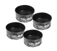 4pcs Mini Cheesecake Pan with Lock, Carbon Steel Springform Bakeware