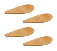 4pcs Mini Condiment Spoons, 2.76x0.98 Inch Handmade Tiny Wooden Spice Spoons Practical Small Wood Teaspoons Little Cooking Spoons for Salt Sugar Sauces Honey Jam Mustard Coffee Tea